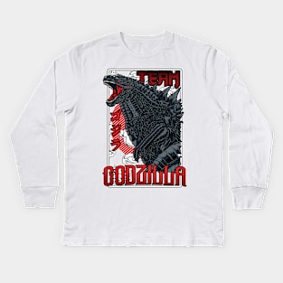 Team Godzilla - Japanese Design Kids Long Sleeve T-Shirt